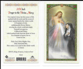 Laminated Prayer Card “3 O’clock Prayer to the Divine Mercy”.