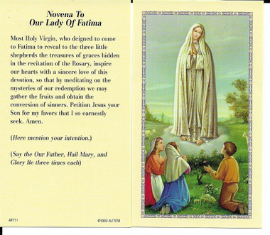 Novena To Our Lady Of Fatima Prayer Card