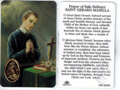 Prayer for a Safe Delivery to Saint Gerard Majella Medal Prayer Card