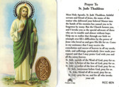 Prayer to Saint Jude Thaddeus Medal Prayer Card 