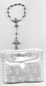 Small Beautiful First Communion Rosary with White Shining Cloth Rosary Bag  