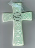 How Great Is The Lord Green Ceramic Wall Cross