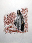 Jesus Healing the Sick, Original Print by Tvrtko Klobucar, Canadian artist