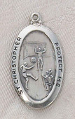 Saint Christopher Soccer Boy Medal On Chain