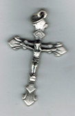 Silver tone Rosary Crucifix - 1 1/2"