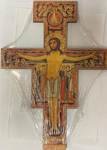 San Damiano Wall Crucifix Gold Accents 9.75 Inches Imported from Italy