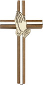 Bliss Walnut Praying Hands Cross