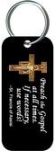 Preach the Gospel Rectangle Key Chain with San Damiano Crucifix