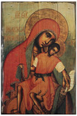 Virgin Eleousa of Kykkos Rustic Wood Russian Icon Plaque