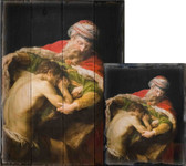 The Return of the Prodigal Son by Pompeo Batoni Rustic Wood Plaque