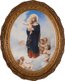 Our Lady of the Angels Oval Canvas