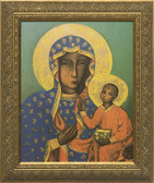 Our Lady of Czestochowa Canvas - Gold Framed Art