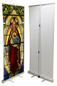 Sacred Heart Stained Glass Banner Stand