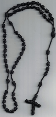 Hand Made Knotted Black Rosary (GB8S-R428)