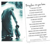 Mother Teresa Bring Love Into Your Home Prayer Card