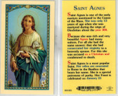 Saint Agnes Laminated Prayer Card