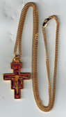 San Damiano Colorful Pendant with Gold Chain