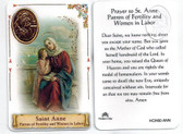 St. Anne Patron of Fertility & Women in Labor Prayer Card