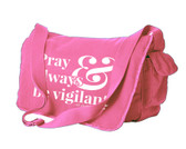 Pray and Always be Vigilant Large Messenger Bag- St. Clare of Assisi