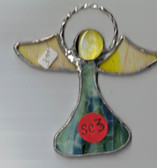 hand made angel sun catcher with golden glass wings