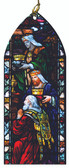 The Wise Men Bearing Gifts Stained Glass Wood Ornament