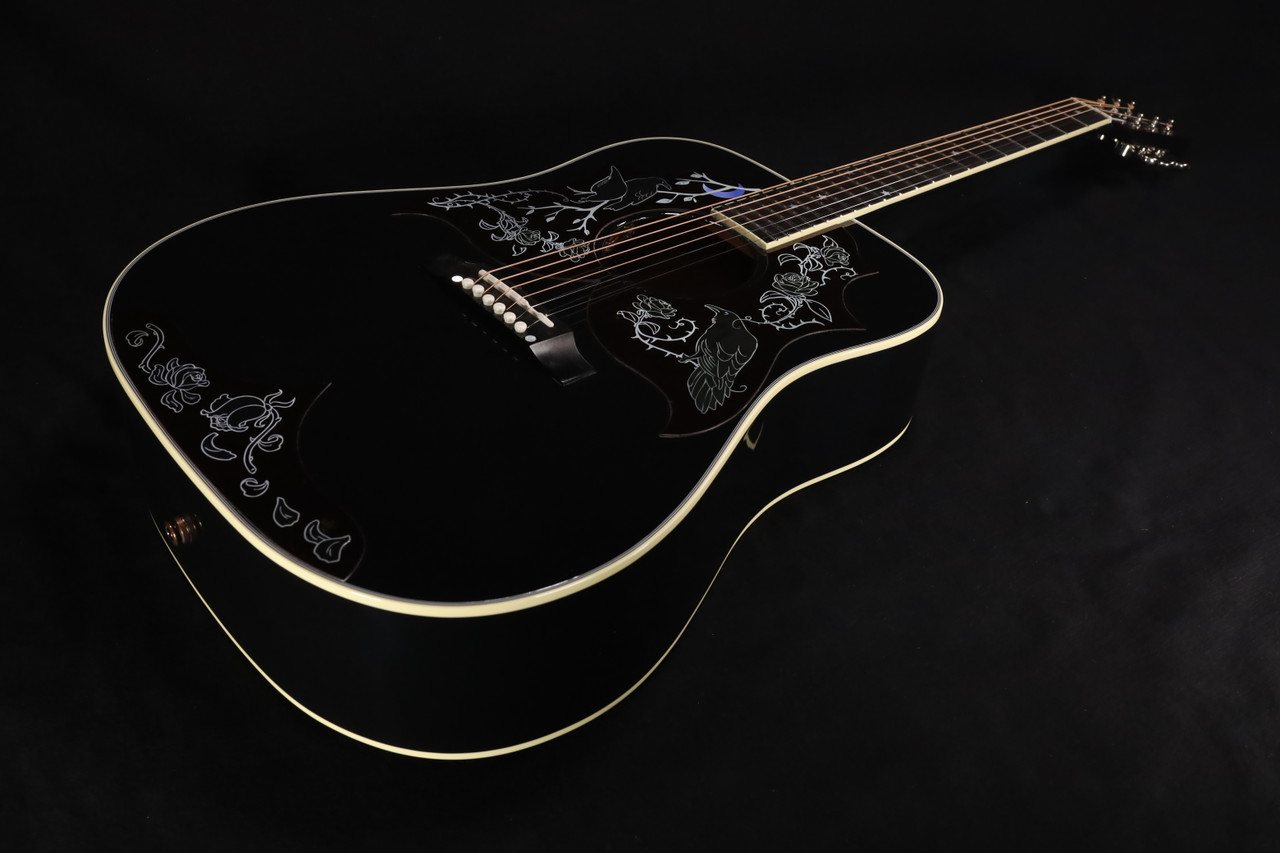 限定盤 Tribute To Flipper's Guitar Gibson Kirk Hammett Raven Acoustic Guitar With Hard Case 138