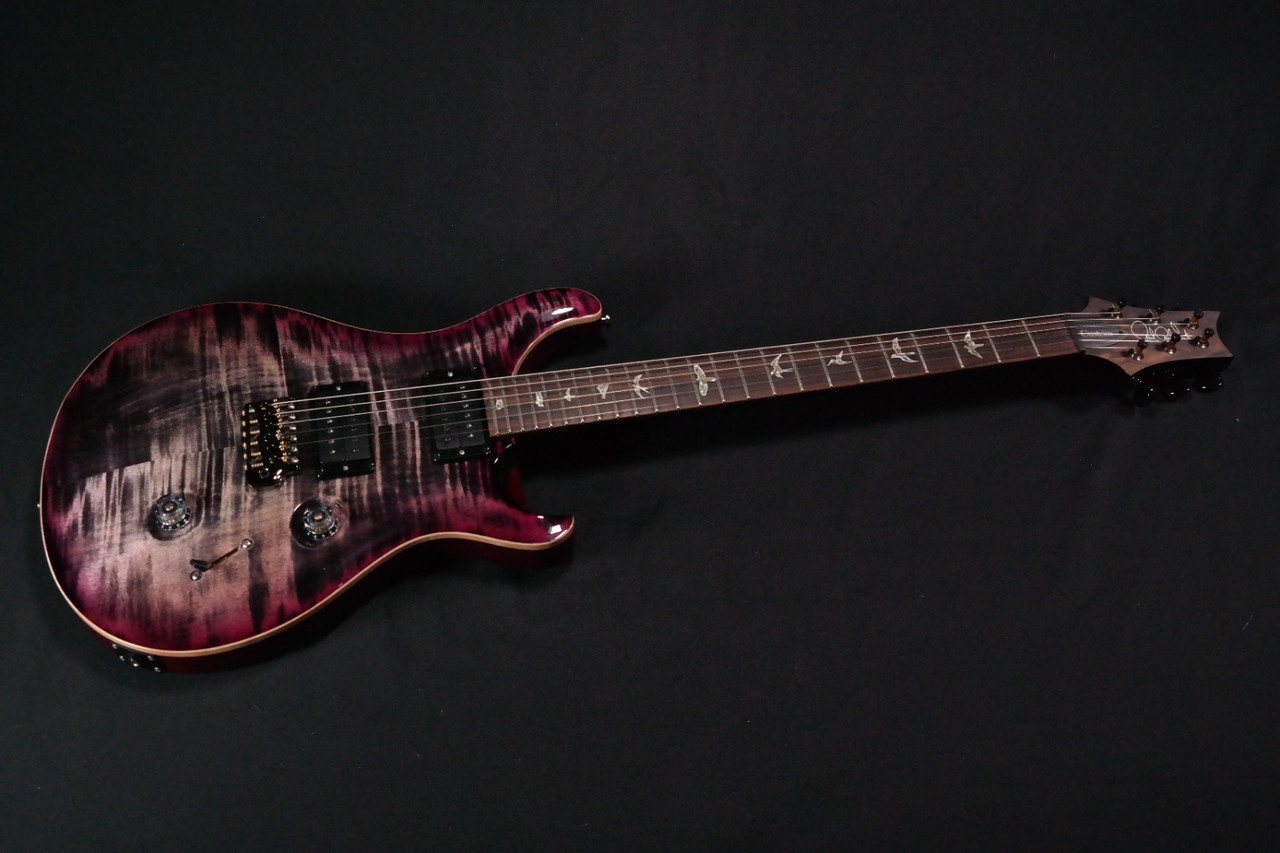 PRS Custom 24 10 Top Charcoal Burst FatBack With Case - Used - 282