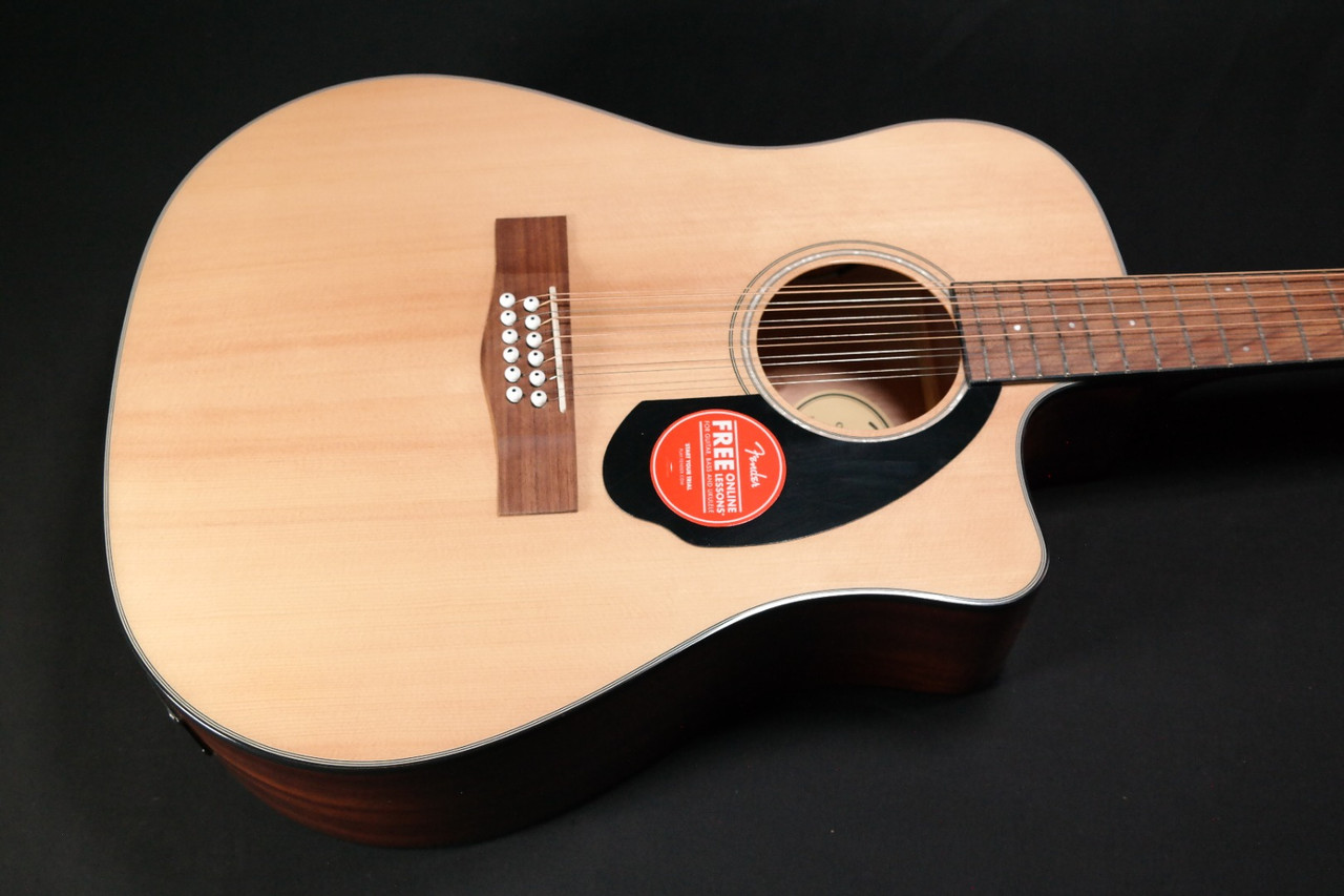 Fender CD 60SCE Dreadnought 12 string Walnut Fingerboard Natural 967 Liberty Music