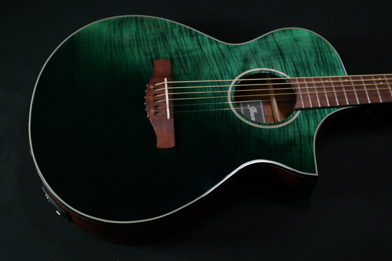 Ibanez AEWC32FMGSF Dark Green Sunset Fade High Gloss 776 - Liberty