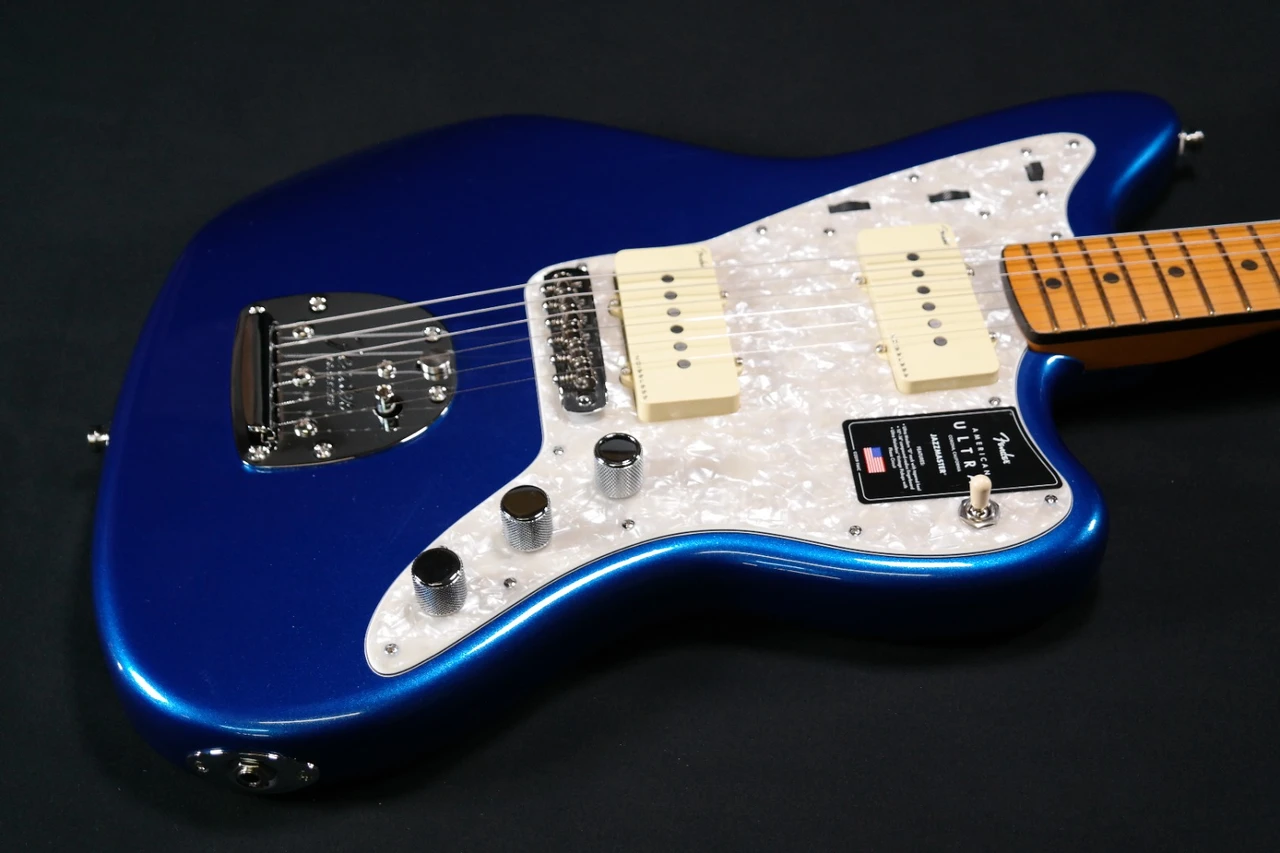 ギター Fender American Ultra Jazzmaster Fender American Ultra Jazzmaster - Maple Fingerboard - Cobra Blue