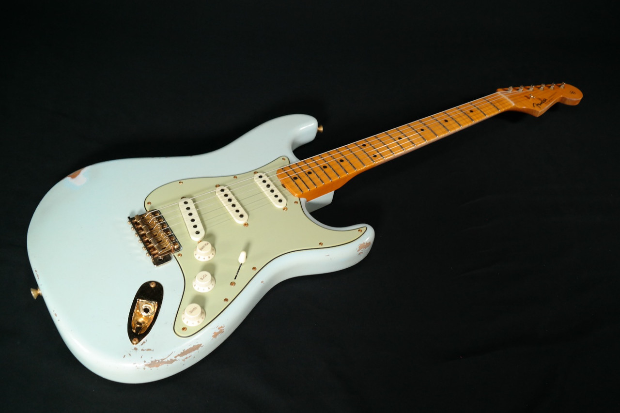 Fender Custom Shop 62 Aged Sonic Blue Poblano Strat Relic - Master