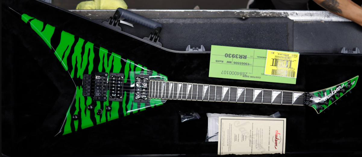Jackson Custom Shop Rhoads RR24 2H Floyd Rose Slime Green Bengal