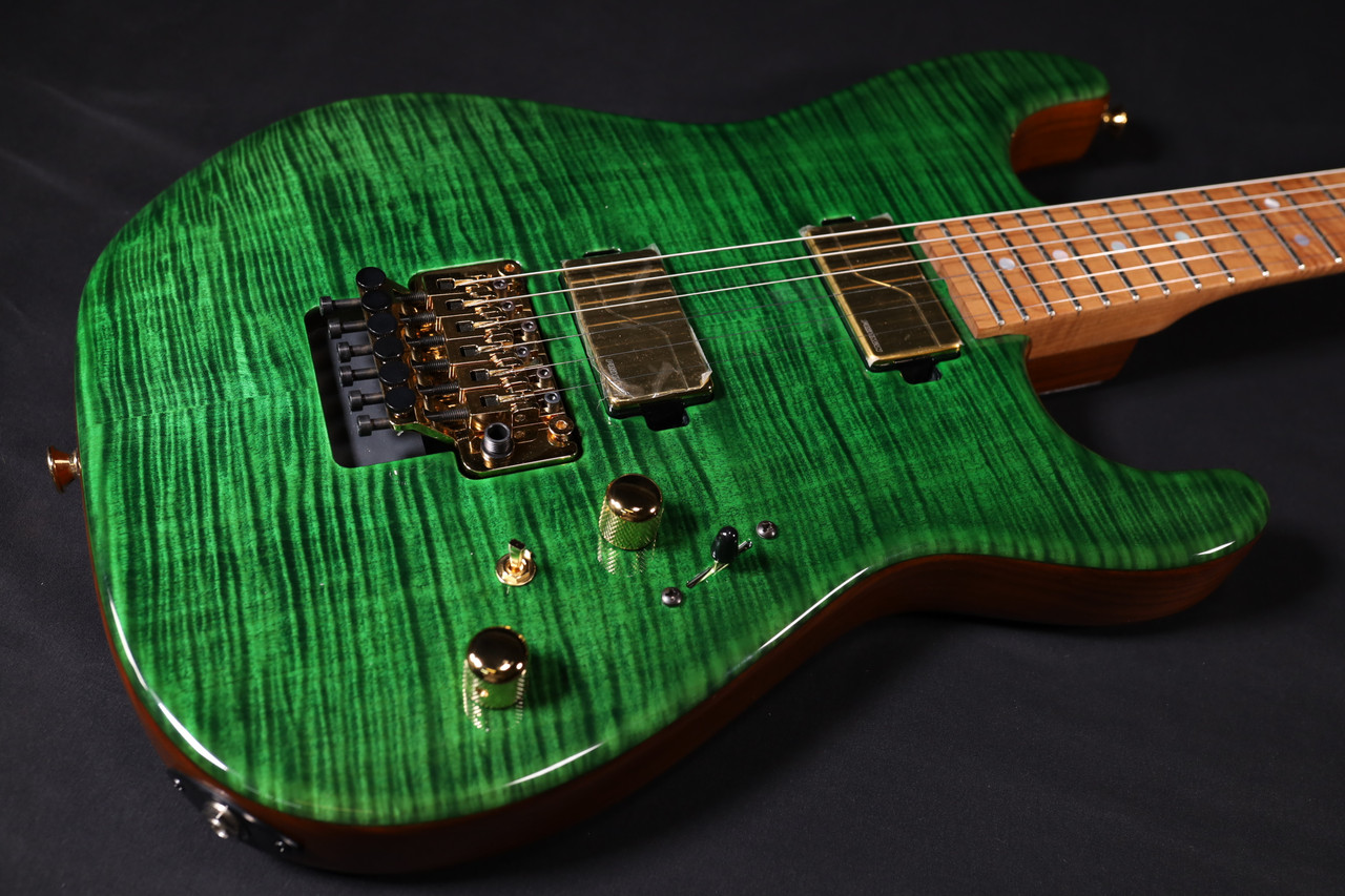 Charvel Custom Shop San Dimas 2H FR - Roasted Green Flame 717