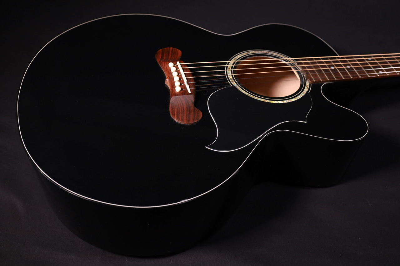 Gibson J-180 EC Acoustic/Electric Cutaway - Black USED 001