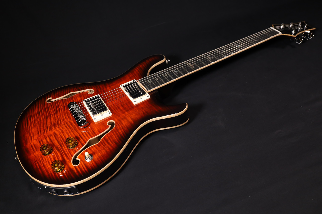 PRS SE Hollowbody II Piezo, Orange Tiger Smokeburst 123 - Liberty
