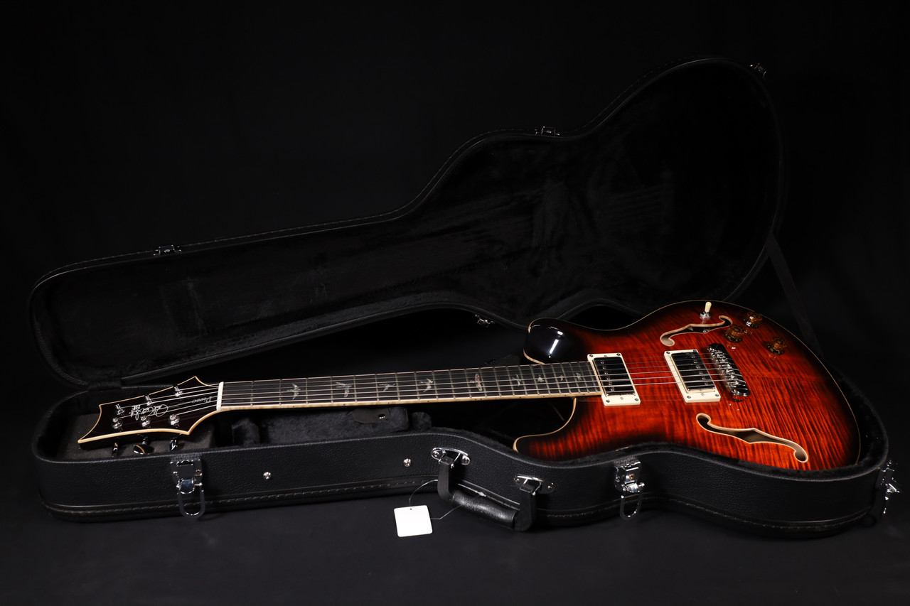 PRS SE Hollowbody II Piezo, Orange Tiger Smokeburst 123 - Liberty
