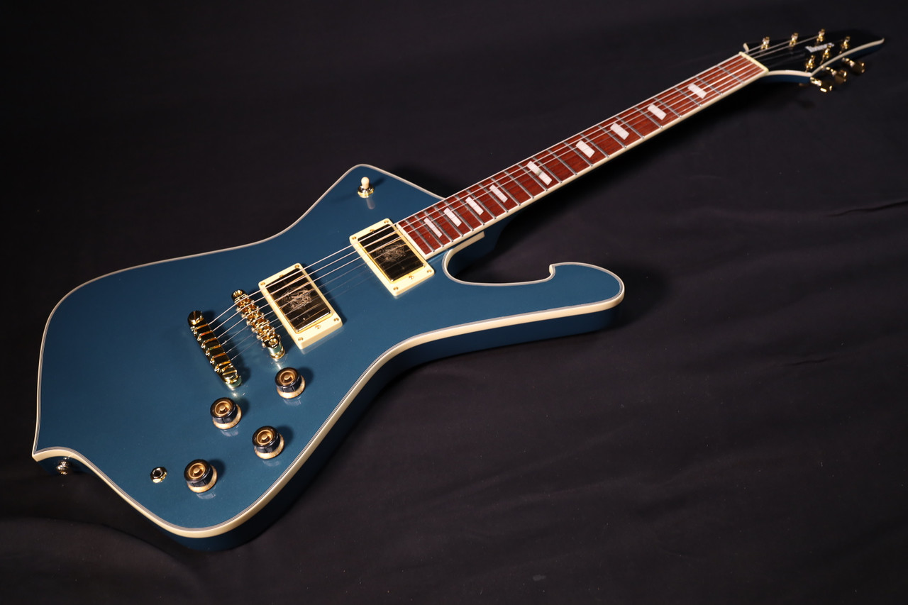 SSZ ANTHEMS期 シャカイージー ネイビー Ibanez Iceman 6str Electric Guitar w/Bag - Antique Blue Metallic