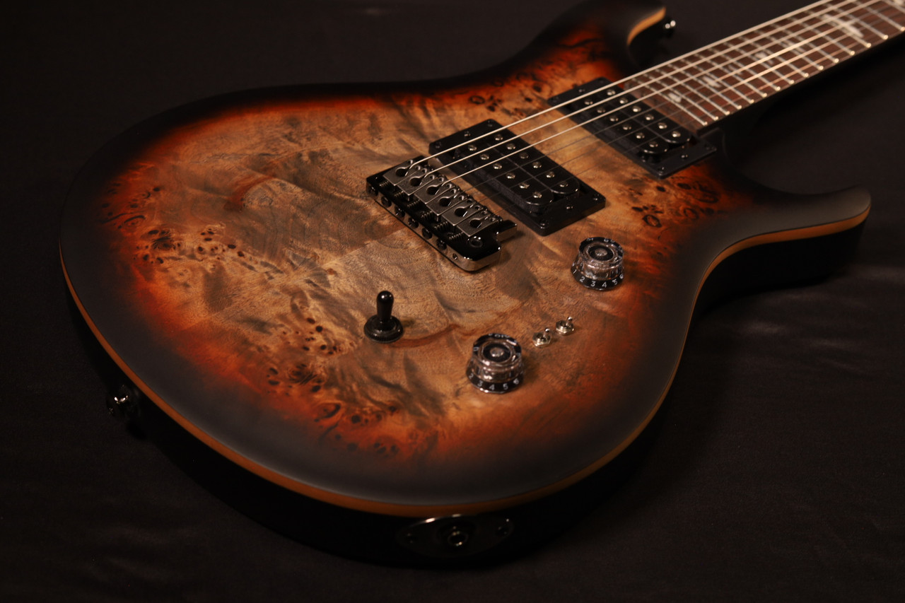 PRS SE Exotic Poplar Burl Custom 24-08 Electric Guitar - Charcoal 