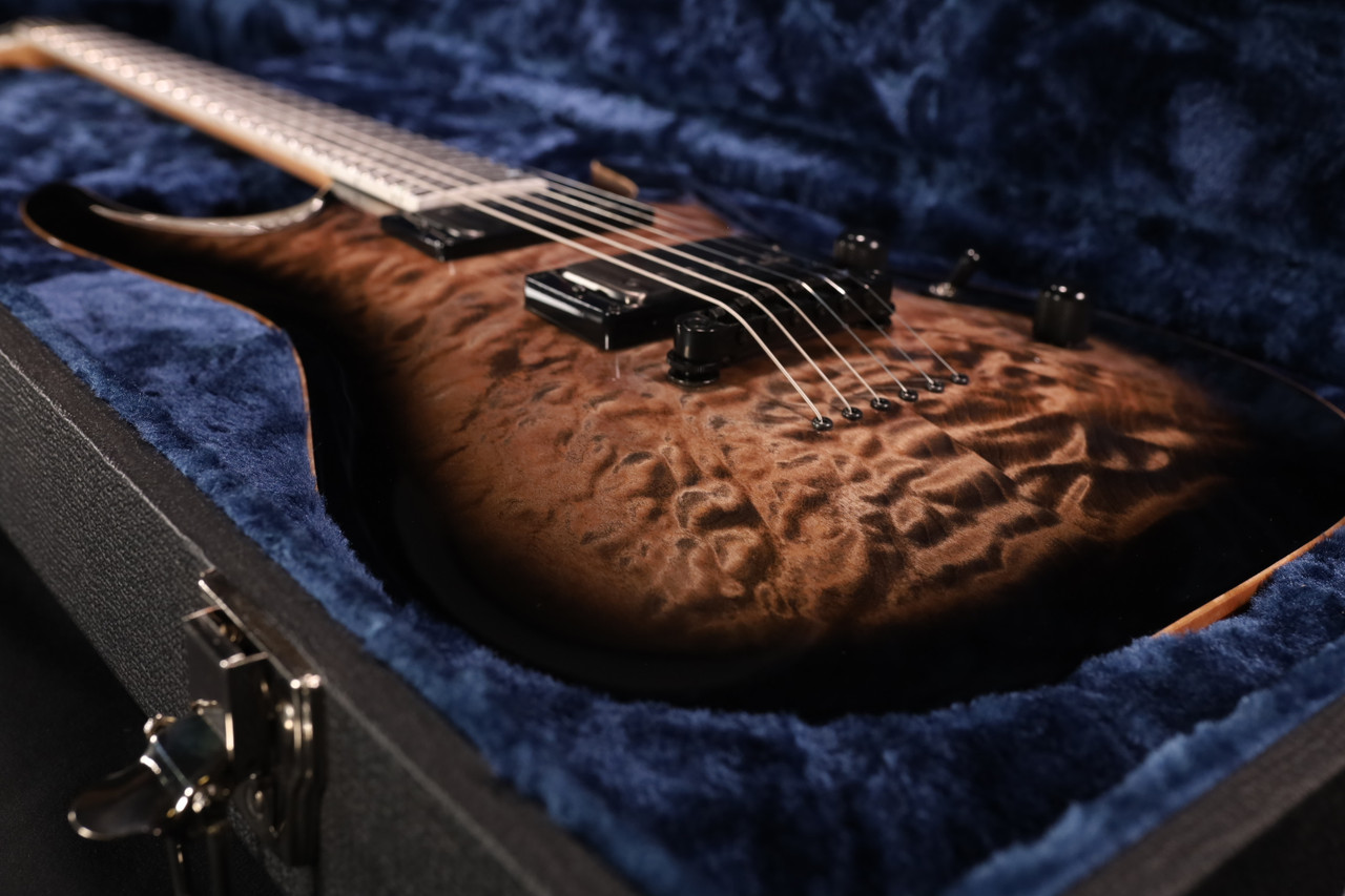 ESP USA Custom Shop Horizon 2 Quilt Maple Black Hardware See Thru