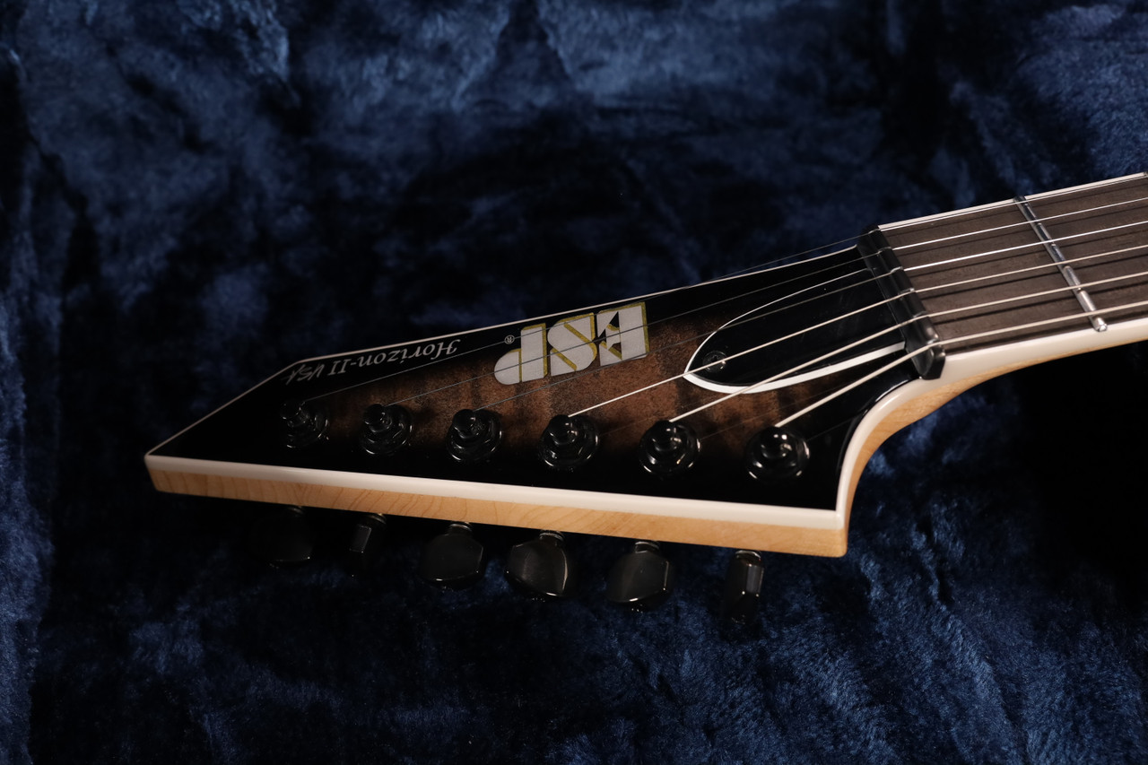 ESP USA Custom Shop Horizon 2 Quilt Maple Black Hardware See Thru