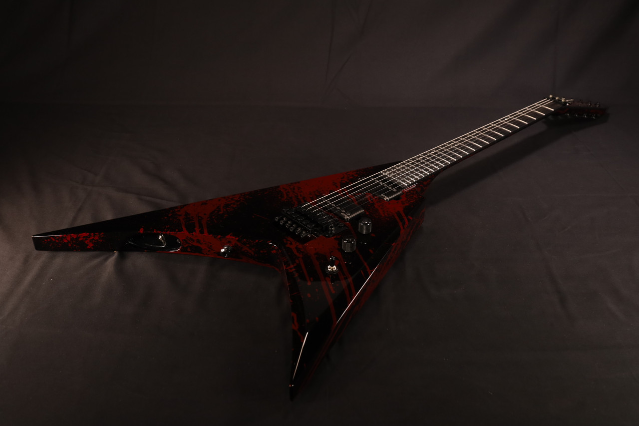 ESP USA Custom Shop V2 Neck Through Body Floyd Rose Black Blood