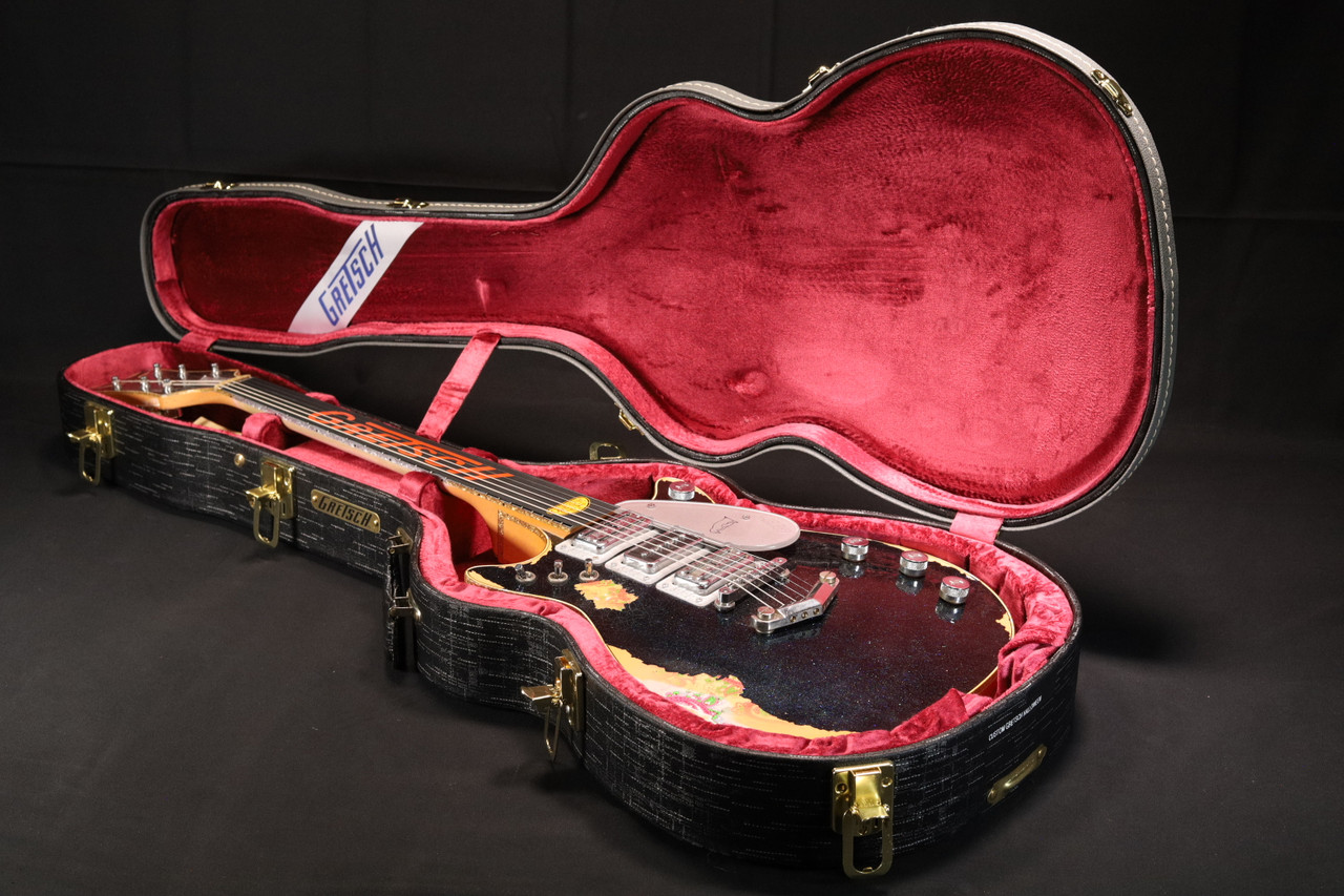 Gretsch Masterbuilt G6134-62 Black Holoflake over Pink Paisley