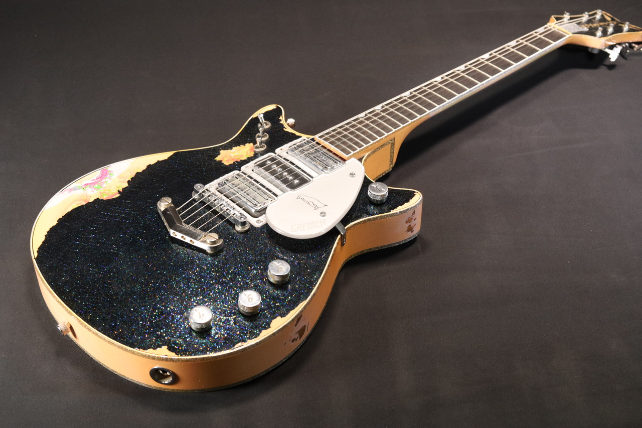 93’gretsch 6120 relic custom Gretsch Masterbuilt G6134-62 Black Holoflake over Pink Paisley
