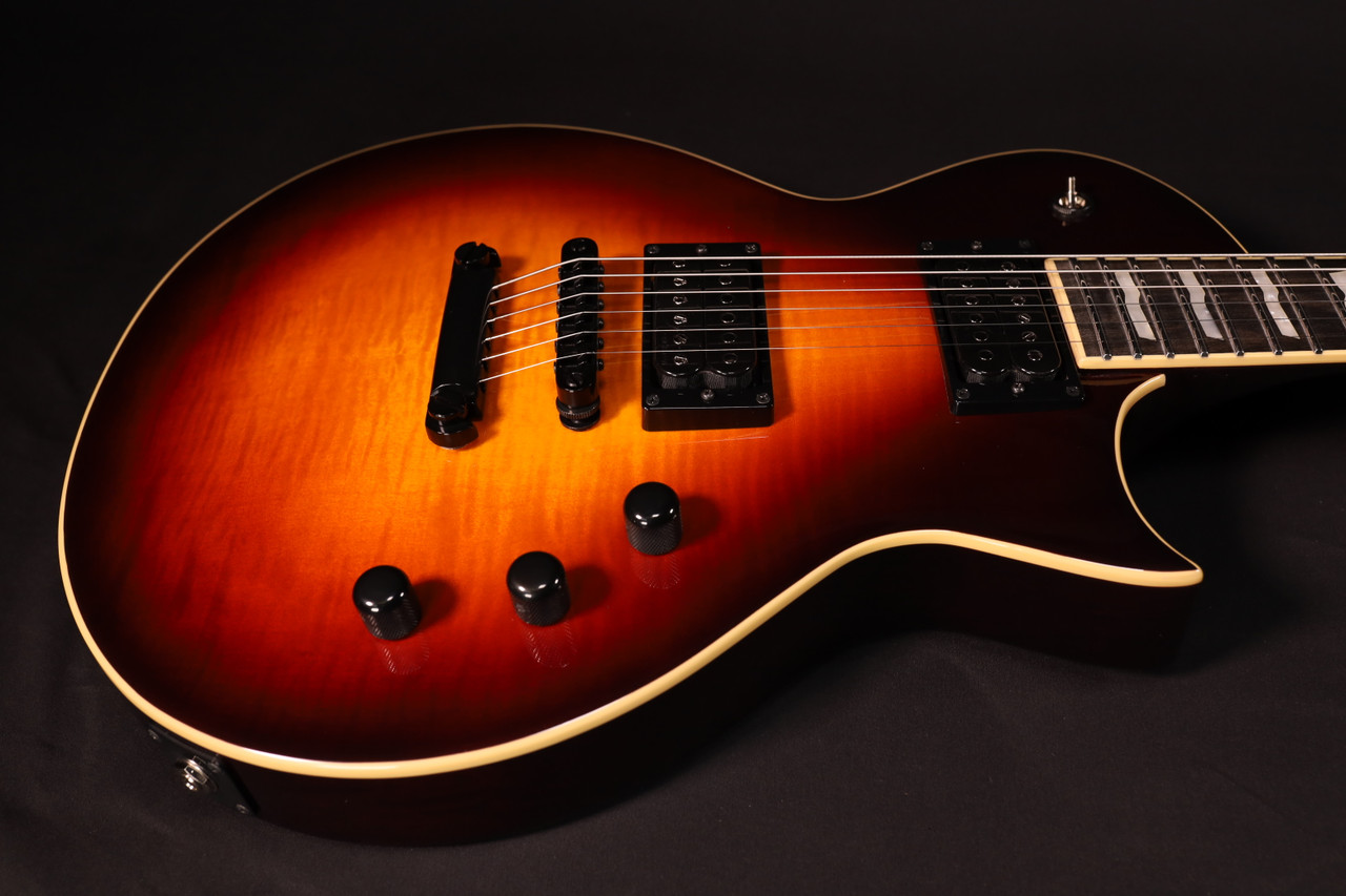 ESP E-II Eclipse Full Thickness Tobacco Sunburst Flame Maple Top