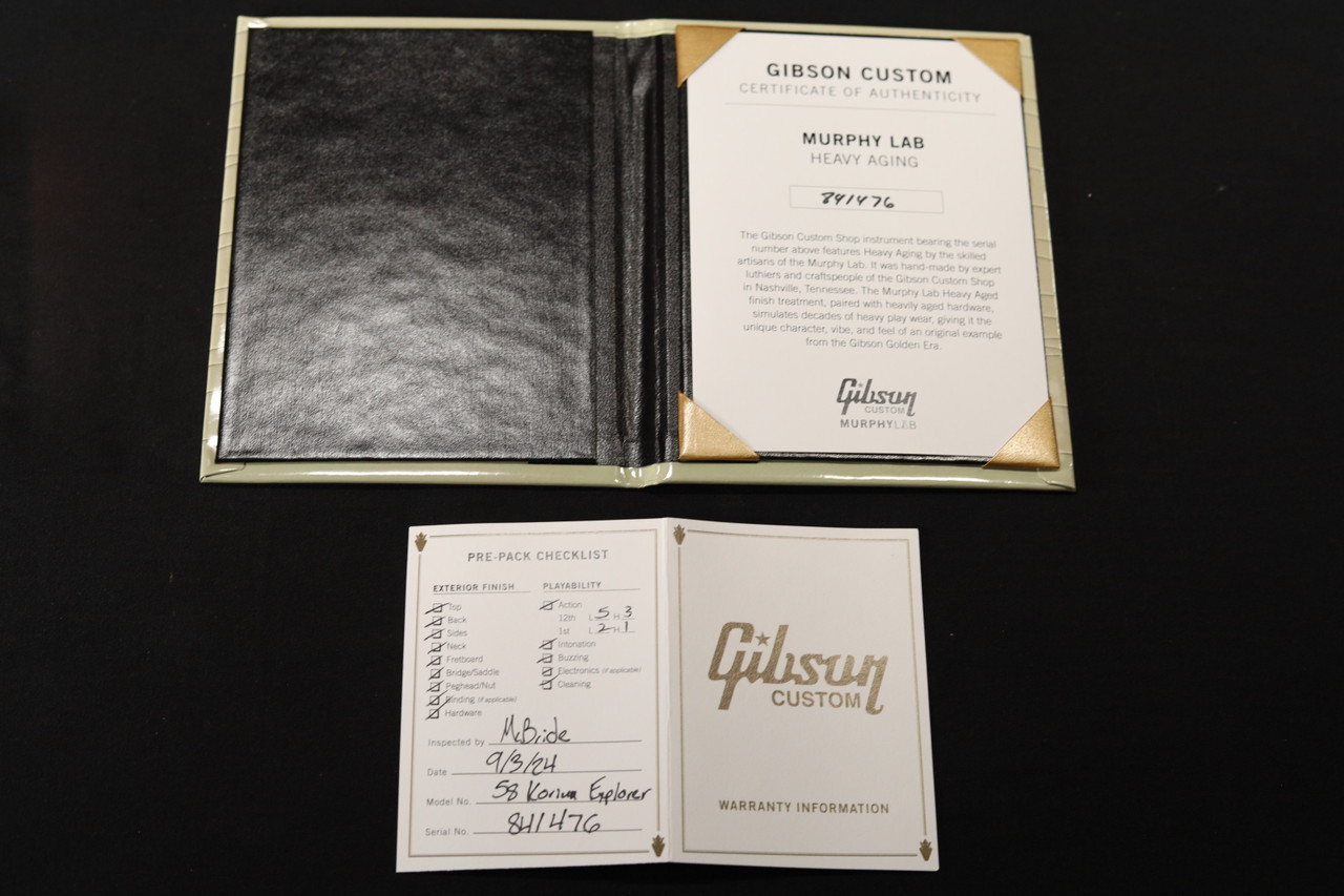 Gibson Custom Shop CUSTOM ORDER 58 Korina Explorer Black Pcikguard