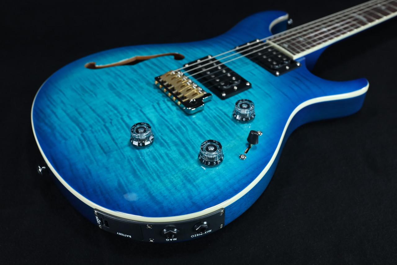 PRS SE Custom 24 Semi-Hollow Piezo Lake Blue 303 - Liberty Music