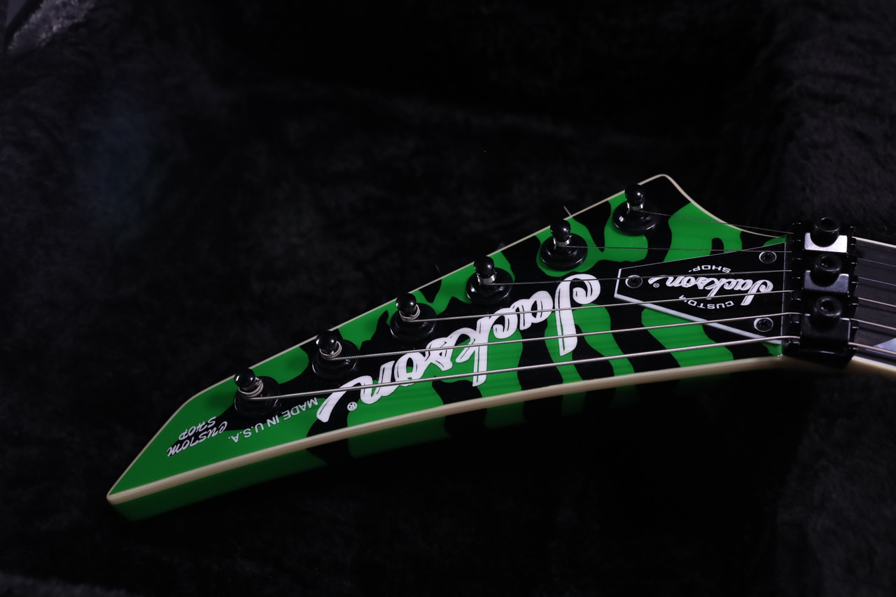 Jackson Custom Shop Rhoads RR24 2H Floyd Rose Slime Green Bengal