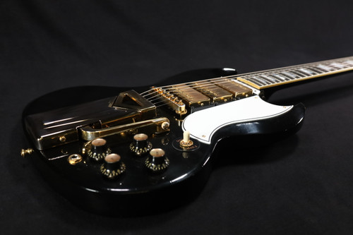 Gibson Custom 60th Anniversary 61 SG Les Paul Custom  Ebony, Murphy Lab Ultra Light Aged, Sideways Vibrola 940