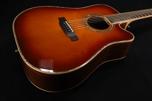 Zager ZAD900CE Solid Spruce/Rosewood Acoustic Electric AURA Pro Series 50th Anniversary Tobacco Sunburst USED 194