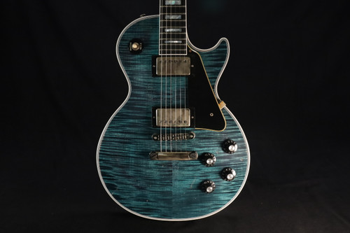 Gibson Custom Les Paul Custom Figured Electric Guitar - Nordic Blue, Heavy Aging 572